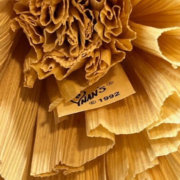 Nan’s 1992 Corn Husk Nativity Christmas Angel w/Halo Figure Tree Ornament 4" - Picture 6 of 8